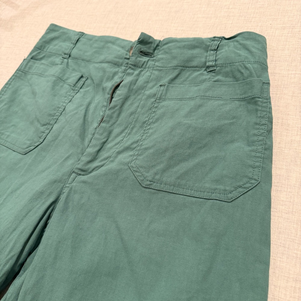 Maeve The Colette Wide Leg Pants Green High Rise Cropped Size 32 Anthropologie - Picture 13 of 13